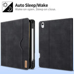 New Ipad Air 4Th Generation 10 9 Inch Case 2020 W Pencil Holder Pu Leather Smart Cover With Pocket Auto Sleep Wakesupports Wireless Charging Crow Black