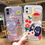 Lusamye Compatible With Iphone 13 Pro Max Case Cute Bear Cartoon Design Aesthetic Kawaii Korean Phone Case For Girly Women Iphone 13 Pro Max Rainbow Bear