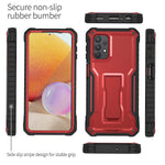 Exoguard Samsung Galaxy A32 5G Case Rubber Shockproof Full Body Cover Case Built In Screen Protector And Kickstand Compatible With Samsung A32 5G Phone Red