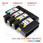 Compatible Toner Cartridge Replacement For Dell 1250 To Work With 1250C C1760Nw C1765Nfw 1350Cnw 1355Cn 1355Cnw Printer 810Wh C5Gc3 Xmx5D Wm2Jc 4 Pack 1 Black