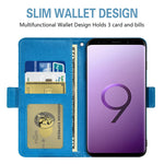 New For Samsung Galaxy S9 Wallet Case And Tempered Glass Scree