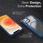 Raptic Shield Pro Magnet Case Designed For Iphone 12 12 Pro Shock Absorbing Protection Magsafe Charging Compatible Durable Aluminum Frame Fits Iphone 12 12 Pro Blue