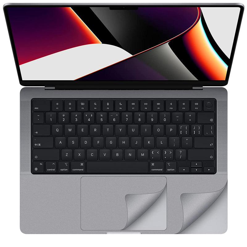 Palm Rest Cover Skin With Trackpad Protector Compatible With 2021 Macbook Pro 14 Inch M1 Pro M1 Max With Touch Id Model A2442 Space Grey