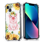 Compatible With Iphone 13 Pro Max Pig Sunflower Cute Pattern Case Sunflower Pig Cool Aesthetic For Iphone Case With Graphic Design For Women Girls Gifts Soft Tpu Cover Case For Iphone 13 Pro Max