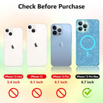 Bostone Glitter Iphone 13 Pro Max Case Compatible With Magsafe Full Camera Protection Scratch Resistant Phone Cover Tpu Bumper Magnetic Case For Iphone 13 Pro Max 6 7 Inch 2021 Blue