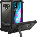 New For Lg Stylo 6 Clear Case With Two Way Metal Kickstand Anti Slip Grip