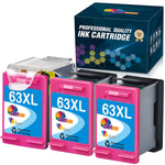 Ink Cartridge Replacement For Hp 63 63Xl For Hp Officejet 5258 5255 4650 3830 4655 4652 3634 Envy 4520 Deskjet 1112 3636 Printer 1 Print Head 3 Color Replacem