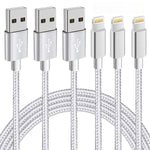 Iphone Charger Lightning Cable 3Pack 6Ft Nylon Braided Usb Charging Cable High Speed Data Sync Transfer Cord Compatible With Iphone 13 12 11 Pro Max Xs Max Xr Xs X Ipod Ipad