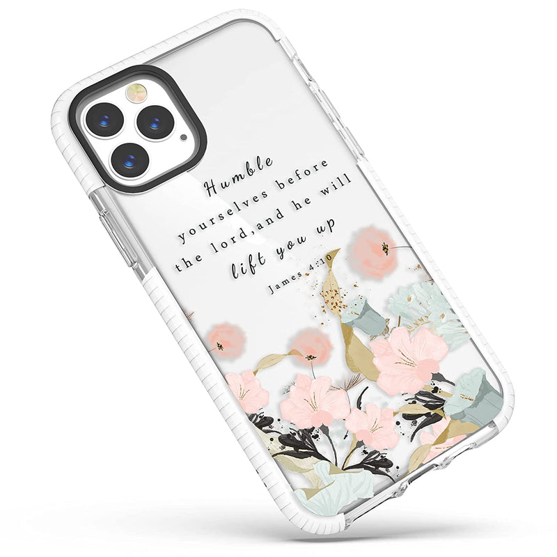 Clear Case Compatible With Iphone 13 Pro Max 6 7 Inch Girls Women Pink Lily Floral Inspirational Scripture Bible Verses Christian Quotes James 4 10 Soft Protective Shockproof Case For 13 Pro Max