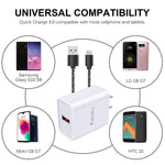 Fast Charger Type C Charger Block Usb Wall Plug Android Phone C Charger Cable Fast Charging 6Ft For Samsung Galaxy S22 Ultra Plus S20 S21 Fe S10 S9 A10E A12 A13 A32 Moto G Power G Stylus G Pure G8 G7