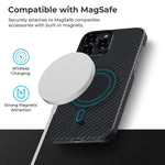 Pitaka Magnetic Case Compatible With Iphone 13 Pro 6 1 Inch Magez Case 2 100 Aramid Fiber Slim Fit Phone Cover 3D Grip Touch Black Greytwill
