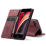 Ueebai Wallet Case For Iphone Se 2022 5G Iphone 7 Iphone 8 Iphone Se 2020 Premium Pu Leather Case Vintage Wallet Flip Cover Card Slots Magnetic Cover For Iphone Se3 Se2 Stand Function Folio Red
