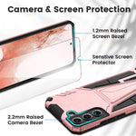 Caka For Samsung Galaxy S22 Plus Case Galaxy S22 Plus Case With Screen Protector Kickstand Heavy Duty Protective Phone Case With Magnetic Stand For Samsung Galaxy S22 Plus 5G 6 6Rose Gold