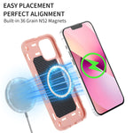 Eaycoul Magnetic Case Designed For Iphone 13 Case 6 1 Inch Compatible With Magsafe Heavy Duty Military Grade Shockproof Armor Protective Phone Case For Iphone 13 Rainbow Pink