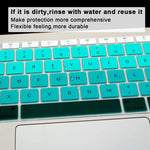 English Silicone Keyboard Cover Skin For Macbook Air 13 With Retina Display And Touch Id 2020 2019 2018 Model A1932 Keyboard Protector Skin Us Versions Gradient Green