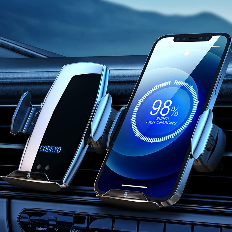 Codeyo My 01 Wireless Car Charger 15W Qi Fast Charging Car Phone Holder Suitable For Iphone Series Samsung Series All Smart Phones Black