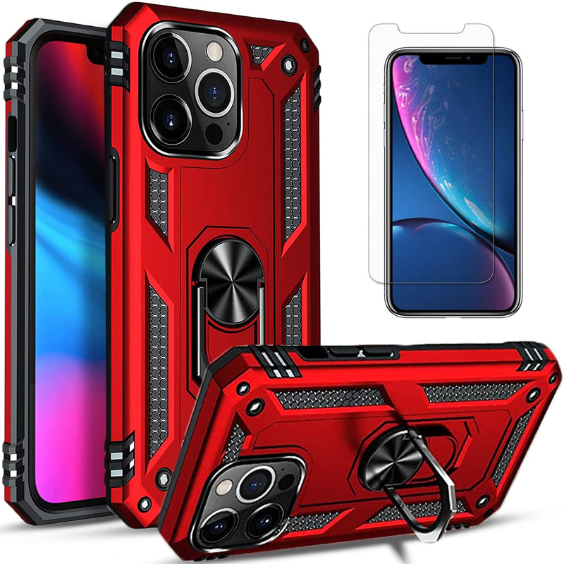 Iphone 13 Pro Max Case Not Fit Iphone 13 13 Pro 13 Mini With Tempered Glass Screen Protector Included Starshop Metal Ring Kickstand Military Grade Shockproof Drop Protection Phone Cover Red