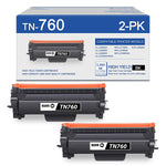 2 Pack Black Tn760 High Yield Toner Compatible Tn 760 Toner Cartridge Replacement For Brother Hl L2390Dw L2350Dw L2395Dw L2370Dw Dwxl Dcp L2550Dw Mfc L2750Dw L2