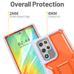 Fito For Samsung Galaxy S22 Ultra Case Dual Layer Shockproof Heavy Duty Case Built In Kickstand Orange