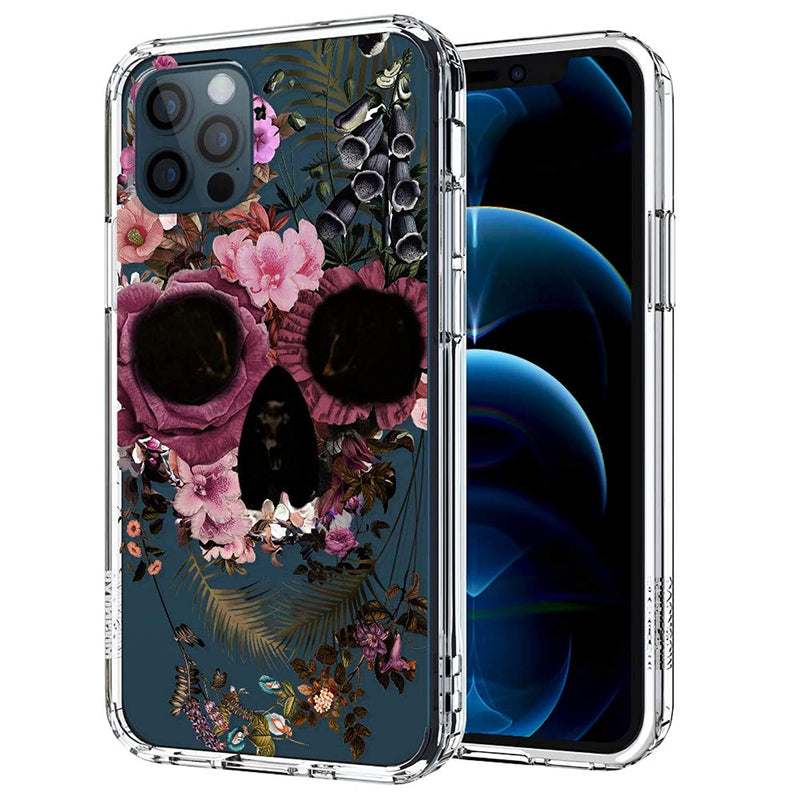Mosnovo Floral Skull Flower Pattern Designed For Iphone 12 Pro Max Case 6 7 Inch Clear Case With Design Tpu Bumper With Protective Hard Case Cover