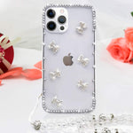 Omorro Compatible With Iphone 13 Pro Max Clear Case For Women Glitter Rhinestone Bow Knot Girly Case With Shiny Crystal Lanyard Side Bling Diamond Shock Case Soft Tpu Clear Slim Protective Case