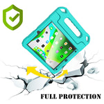 Kids Case For Ipad 10 2 9Th 8Th 7Th Generation 2021 2020 2019 With Built In Screen Protector Shockproof Lightweight Handle Stand Kids Case For Ipad 10 2 2021 Latest Tablet Cover Turquoise
