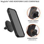 Rokform Dual Magnet Air Vent Mount Super Grip Car Truck Van Vent Clip Aluminum Car Mount Removable Vent Phone Mount Compatible With Magsafe Phones And Cases And All Rokform Cases Black