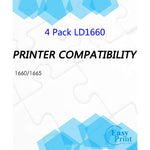 4 Pack B C M Y Compatible Toner Cartridge Replacement For Dell C1660 C1660W C1660Cnw 1660 Printer Sold By Easyprint