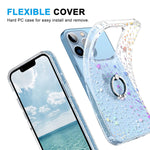 Lamcase For Iphone 13 Pro Max Case With 360 Ring Holder Diamond Kickstand Crystal Bling Star Sparkly Glitter Shiny Slim Thin Fit Hard Pc Drop Protection Shockproof Women Girls Cover Clear Glitter