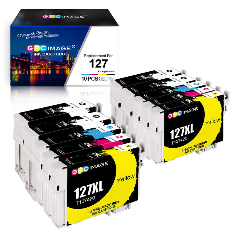 Ink Cartridge Replacement For Epson 127 T127 Ink Compatible With Nx530 Nx625 Wf 3520 Wf 3530 Wf 3540 Wf 7010 Wf 7510 Wf 7520 Printer Tray 4Black 2Cyan 2Magenta