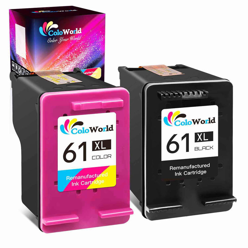 Ink Cartridges Replacement For Hp 61Xl 61 Xl Combo Pack For Envy 4500 4502 5534 5535 Deskjet 2512 2542 2540 2544 3000 3050A Officejet 4630 4632 Printer 1 Black