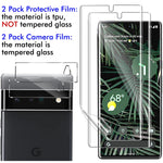 Milomdoi Designed For Google Pixel 6 Pro Screen Protector Not Glass 2 Pack Hd Flexible Tpu Film With 2 Pack Tempered Glass Camera Lens Protector Support Fingerprint Unlock No Bubbles 4 Pack
