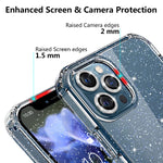 Hoerrye Compatible With Iphone 12 Pro Max Phone Case For Women 3 X Camera Lens Protectorpc Hard Cover Military Grade Protection Never Yellow Full Cover 6 7 Accessoriess Glitter Clear
