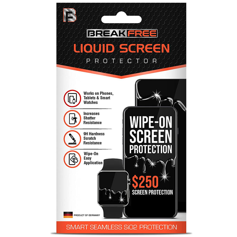 Break Free Liquid Glass Screen Protector With 250 Coverage Wipe On Scratch And Shatter Resistant Nano Protection For All Phones Tablets And Smart Watches Universal Fit