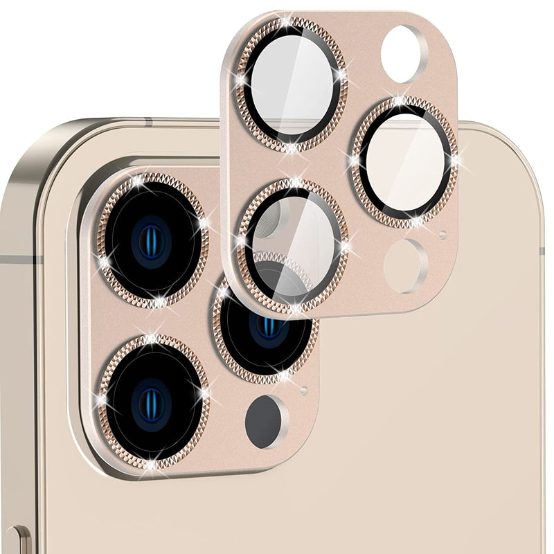 2 Pack Gahoga Camera Lens Protector Compatible For Iphone 13 Pro6 1 13 Pro Max6 7 Electroplating Anti Reflection Treatment Alloy Frame Hd Shatterproof With Cleaning Kit Gold