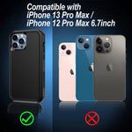 Hontech Protective Case For Iphone 13 Pro Max Heavy Duty Full Body Protection Military Grade Shockproof Dust Proof Rugged Phone Bumper Case Cover 6 7 Inch Black