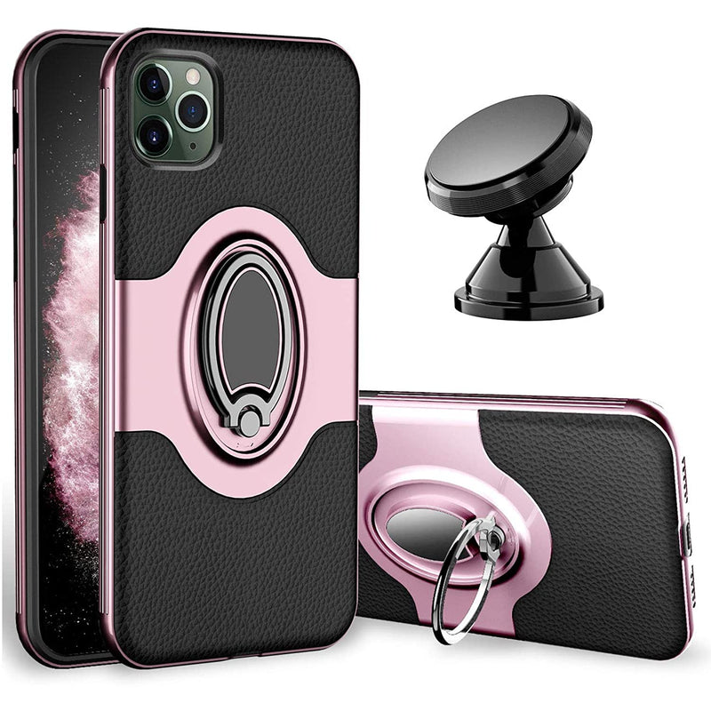 Iphone 11 Pro Case Ring Holder Kickstand Cell Phone Cases Magnetic Phone Car Mount For Apple Iphone 11 Pro 5 8 Inch 2019 Rose Gold