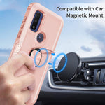 Petocase For Moto G Pure 2021 Case Heavy Duty Full Body Shockproof Kickstand With 360 Ring Holder Support Car Mount Hybrid Bumper Silicone Hard Back Cover For Moto G Pure 2021 6 5 Pink