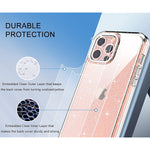 Hocase For Iphone 13 Pro Case With Screen Protector Shockproof Slim Soft Tpu Hard Plastic Full Body Protective Case For Iphone 13 Pro 6 1 2021 Clear Silver Glitters