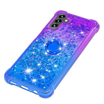 Monwutong Phone Case For Samsung Galaxy A13 5G Shiny Bling Quicksand Effect Tpu Bumper Case With Four Corners Anti Fall Heavy Protection Cover For Samsung Galaxy A13 5G Purple Blue