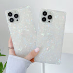 Compatible With Iphone 13 Pro Max Case 6 7 Inch 2021 Release Glitter Square Design Shockproof Soft Tpu Silicone Bling Cute Protective Phone Case Cover For Women Pearl