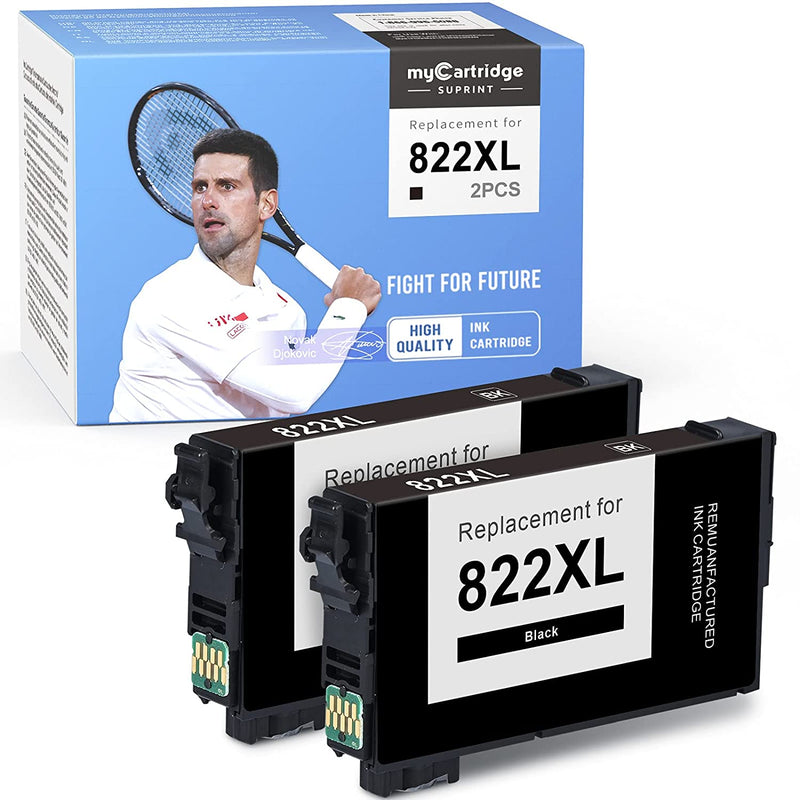 Ink Cartridge Replacement For Epson 822Xl 822 Xl T 822 Use With Workforce Pro Wf 3820 Wf 4820 Wf 4830 Wf 4833 Wf 4834 Black 2 Pack