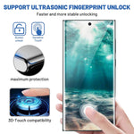 2 2 Pack Galaxy S22 Ultra Screen Protector 9H Tempered Glass Ultrasonic Fingerprint Support 3D Curved Hd Clear Scratch Resistant For Samsung Galaxy S22 Ultra 5G Glass Screen Protector