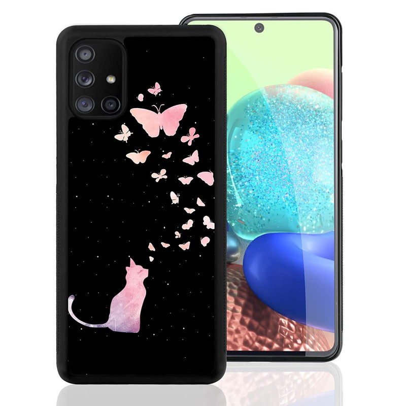 Compatible With Samsung Galaxy A71 5G Case Cute Cat Butterfly Design Hard Pc Back Anti Slip Shockproof Protective Case For Samsung Galaxy A71 5G Cat And Butterfly 6 7 Inch