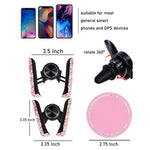 Bling Car Phone Holder Car Phone Mount Mini Car Air Vent Rhinestone Cell Phone Holder Universal Phone Mount Holder Car Shiny Accessories For Women With Bling Car Coaster Pink