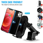 Wireless Car Charger Mount 10W Qi Fast Charging Auto Clamping Car Mount Windshield Dash Air Vent Phone Holder Compatible With Iphone 12 Mini 11 Pro Max Samsung Note 11