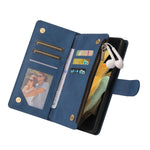 Lbyzcase Wallet Case For Galaxy S21 Ultra Samsung S21 Ultra Case Folio Flip Premium Leather Zipper Pocket Magnetic Detachable Case Covercard Slotswrist Strap For Samsung Galaxy S21 Ultrablue