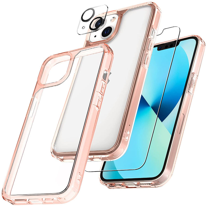 Tauri 3 In 1 Defender Designed For Iphone 13 Case 6 1 Inch With 2 Pack Tempered Glass Screen Protector 2 Pack Camera Lens Protector Military Grade Protection Shockproof Slim Thin