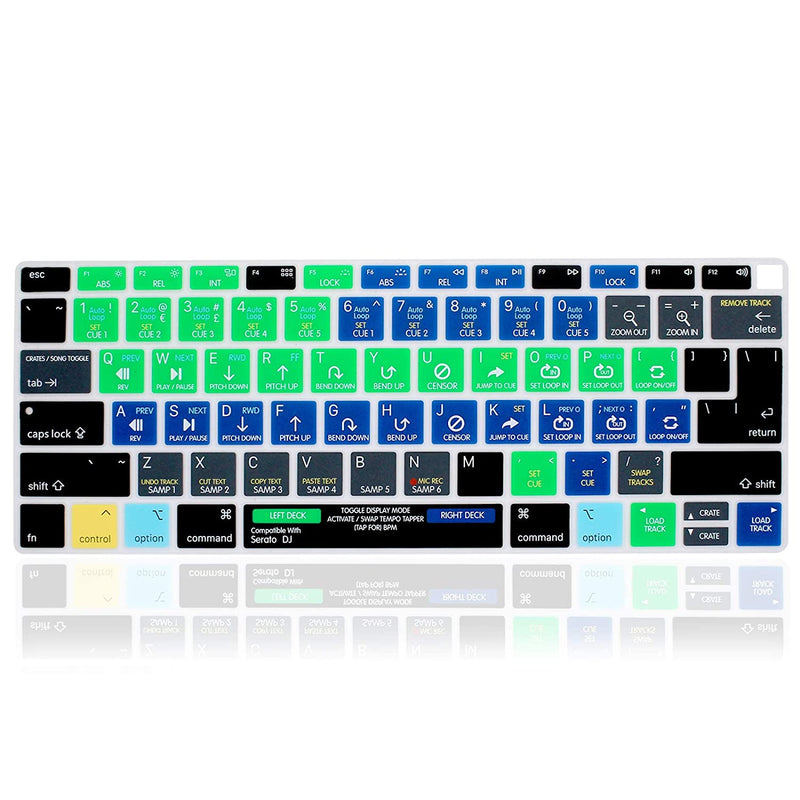 English Silicone Serato Dj Shortcuts Hotkey Keyboard Cover Skin For Macbook Air 13 With Retina Display And Touch Id 2020 2019 2018 Model A1932 Keyboard Protector Skin Us And Eu Versions