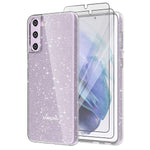 Kswous Shockproof Case For Samsung Galaxy S21 Fe 5G 6 4 Inch With Screen Protector2 Pack Soft Sparkly Clear Glitter Shiny Bling Cute Protective Phone Cover Slim Fit Cases For Galaxy S21 Fe 5G
